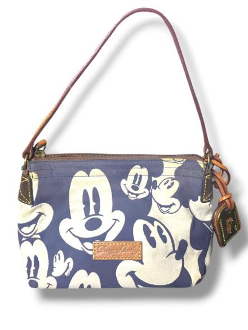 VINTAGE - Dooney & Bourke Disney 2010 Mickey Blue Faces Pouchette Bag